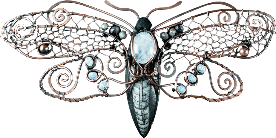 wire wrapped moth